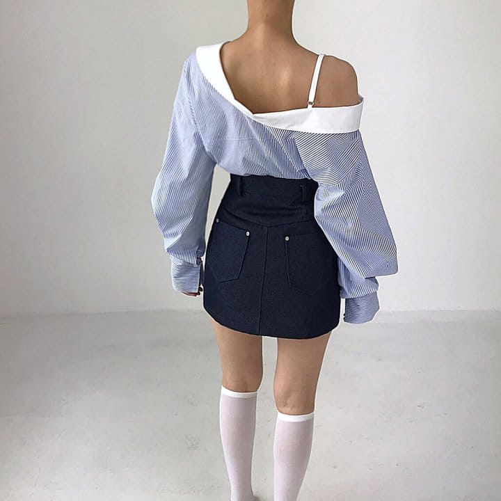 Twomoon - Korean Women Fashion - #womensfashion - Venezia Shoulder Shirt - 3