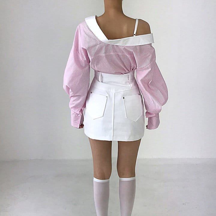 Twomoon - Korean Women Fashion - #womensfashion - Venezia Shoulder Shirt - 5