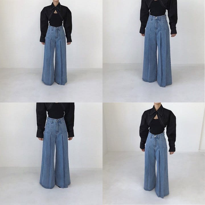 Twomoon - Korean Women Fashion - #womensfashion - Pintuck Denim 
