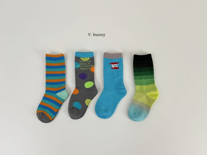 V Bunny - Korean Children Fashion - #childofig - Apple Socks Set - 2