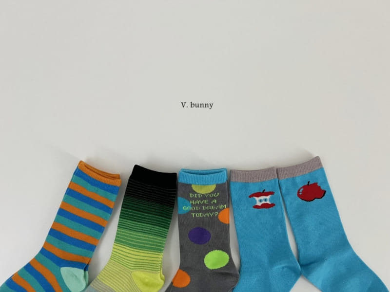 V Bunny - Korean Children Fashion - #childofig - Apple Socks Set - 3