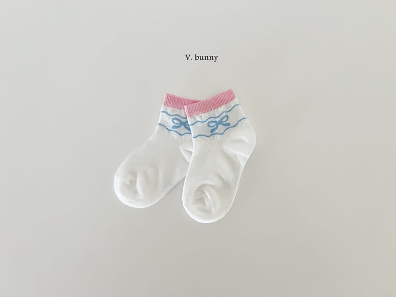 V Bunny - Korean Children Fashion - #childofig - Ok Ribbon Socks Set - 3