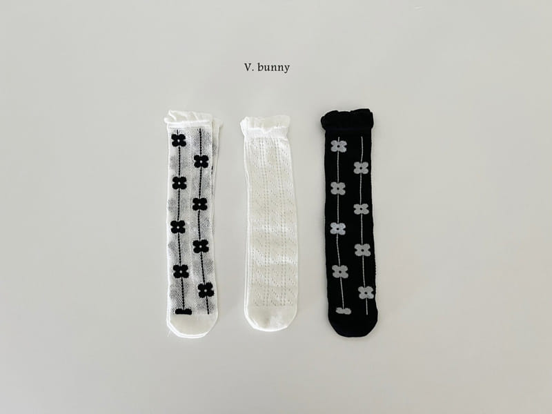 V Bunny - Korean Children Fashion - #childofig - Flower Line Socks Set