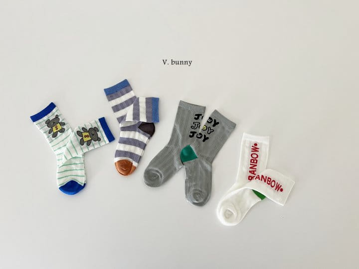 V Bunny - Korean Children Fashion - #childofig - Rainbow Socks Set - 11