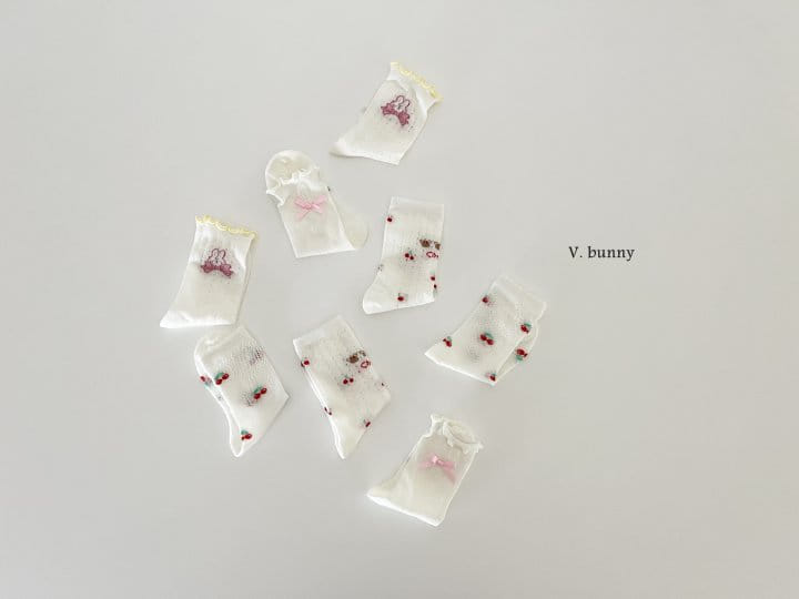 V Bunny - Korean Children Fashion - #childofig - Cherry Socks Set - 3