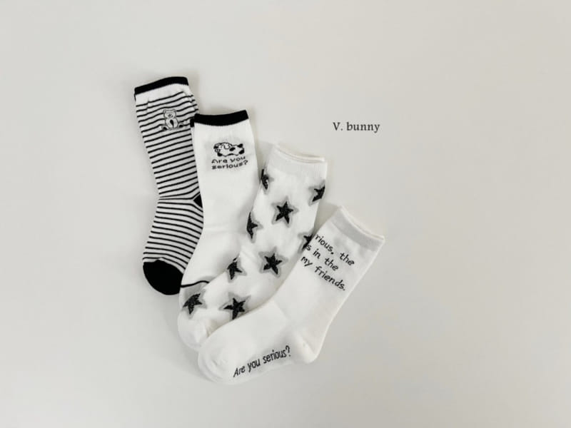 V Bunny - Korean Children Fashion - #childrensboutique - Star Star Socks Set - 3