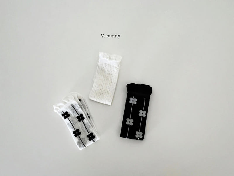 V Bunny - Korean Children Fashion - #childrensboutique - Flower Line Socks Set - 2