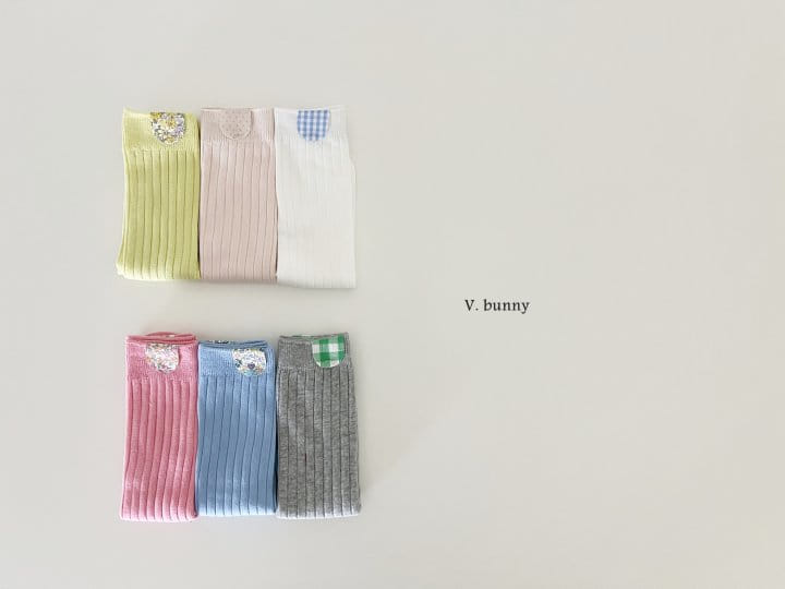 V Bunny - Korean Children Fashion - #childrensboutique - Patch Socsk Set - 9
