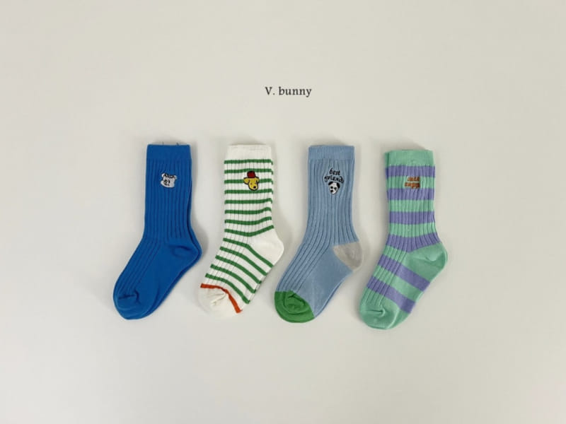 V Bunny - Korean Children Fashion - #designkidswear - Puppy Socks Set - 2