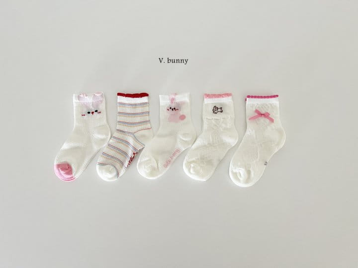 V Bunny - Korean Children Fashion - #designkidswear - Simple Socks Set