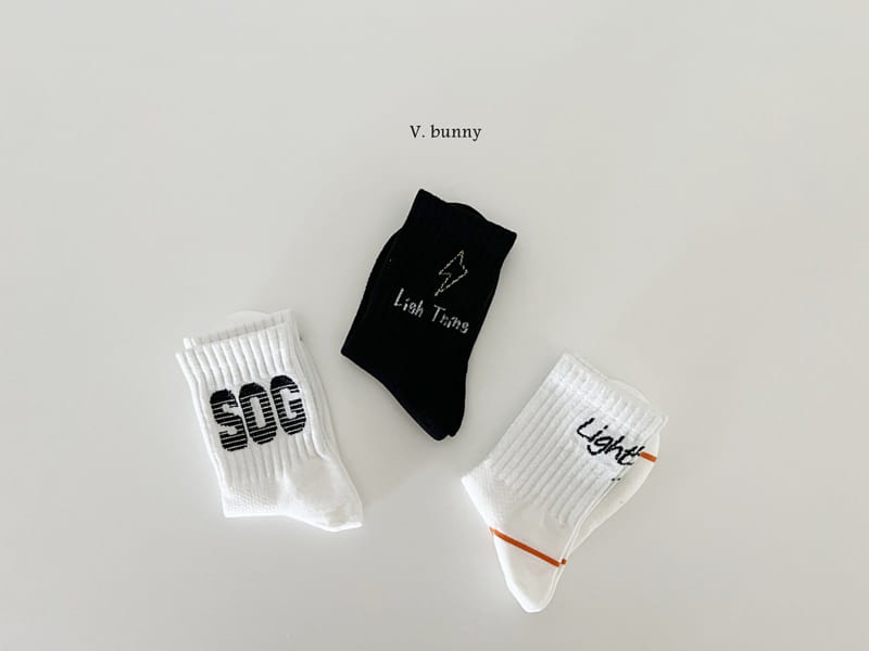 V Bunny - Korean Children Fashion - #kidsshorts - Lightning Socks Set - 9