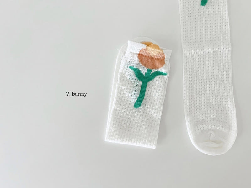V Bunny - Korean Children Fashion - #kidsstore - One Flower Socks Set - 4
