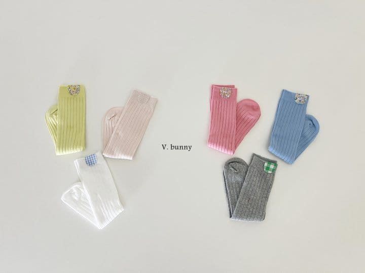V Bunny - Korean Children Fashion - #kidzfashiontrend - Patch Socsk Set