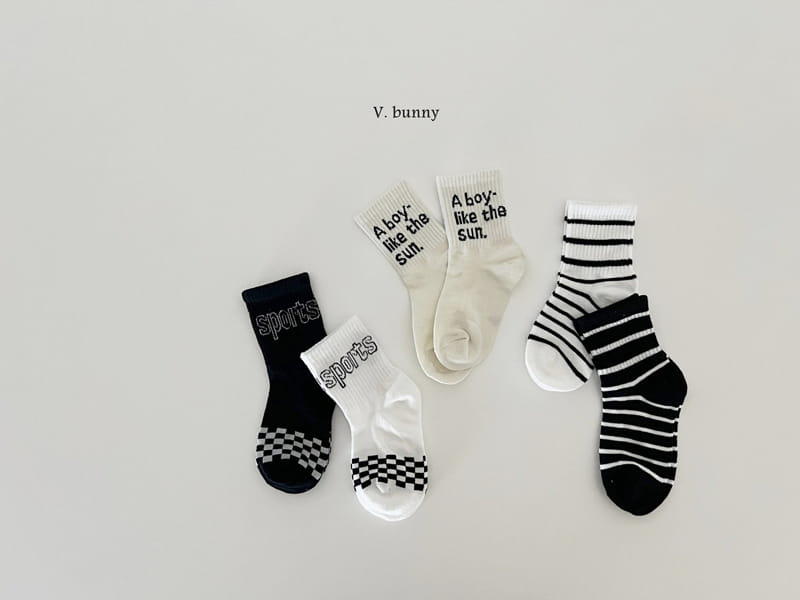 V Bunny - Korean Children Fashion - #minifashionista - A Boy Socks Set - 9