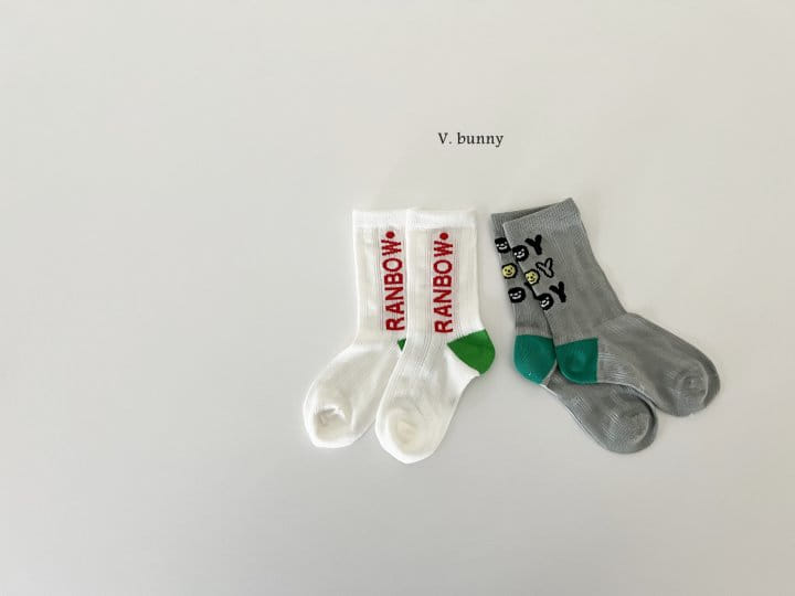 V Bunny - Korean Children Fashion - #minifashionista - Rainbow Socks Set - 9