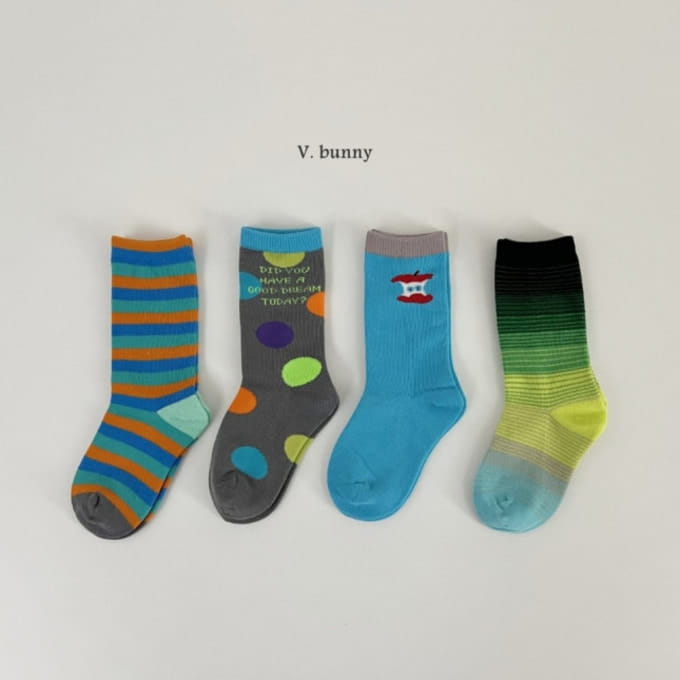V Bunny - Korean Children Fashion - #prettylittlegirls - Apple Socks Set