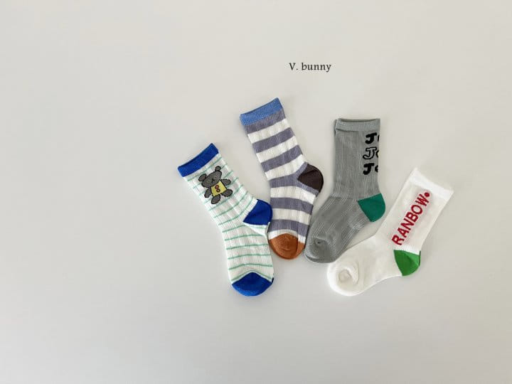 V Bunny - Korean Children Fashion - #prettylittlegirls - Rainbow Socks Set - 10