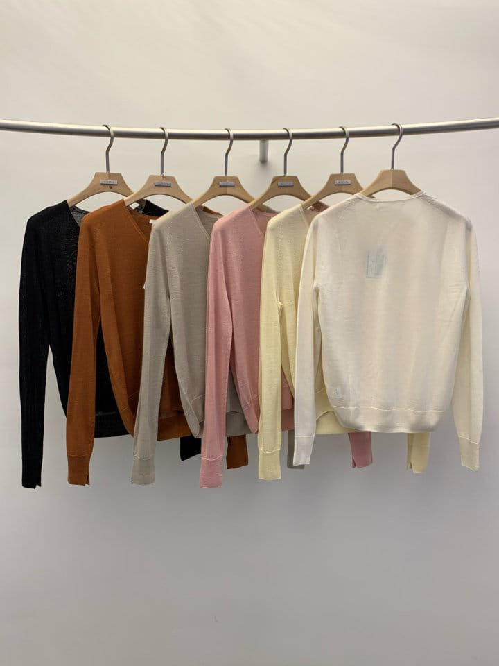 Wida - Korean Women Fashion - #thelittlethings - Hogla V Neck Long Sleeve Knit - 2