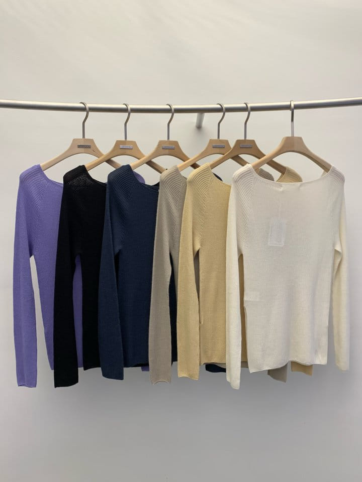 Wida - Korean Women Fashion - #womensfashion - Hogla Rib Boat Neck Knit - 3