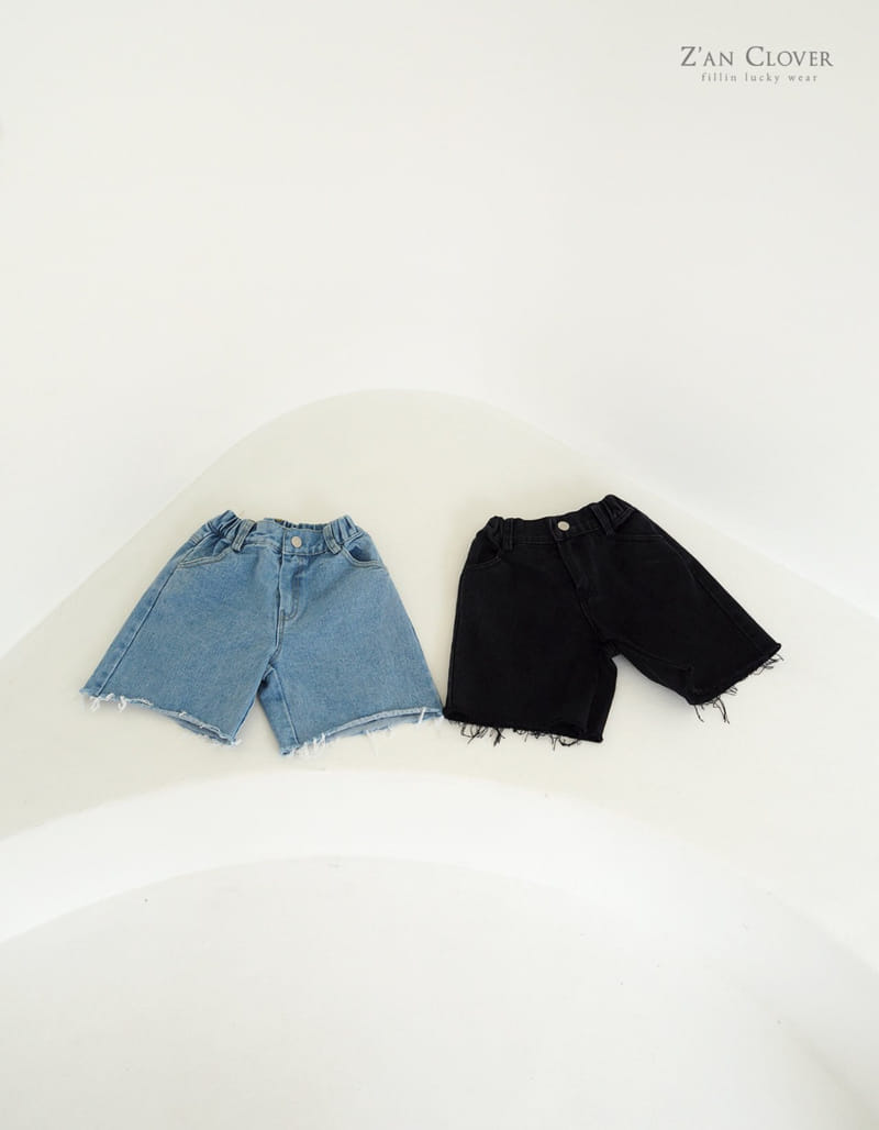 Zan Clover - Korean Children Fashion - #childofig - Over Fit Ribbon Denim Shorts - 2