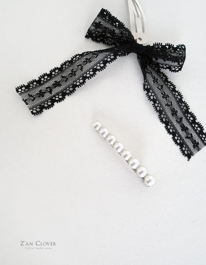 Zan Clover - Korean Children Fashion - #prettylittlegirls - Lace Ribbon Pin Set - 4