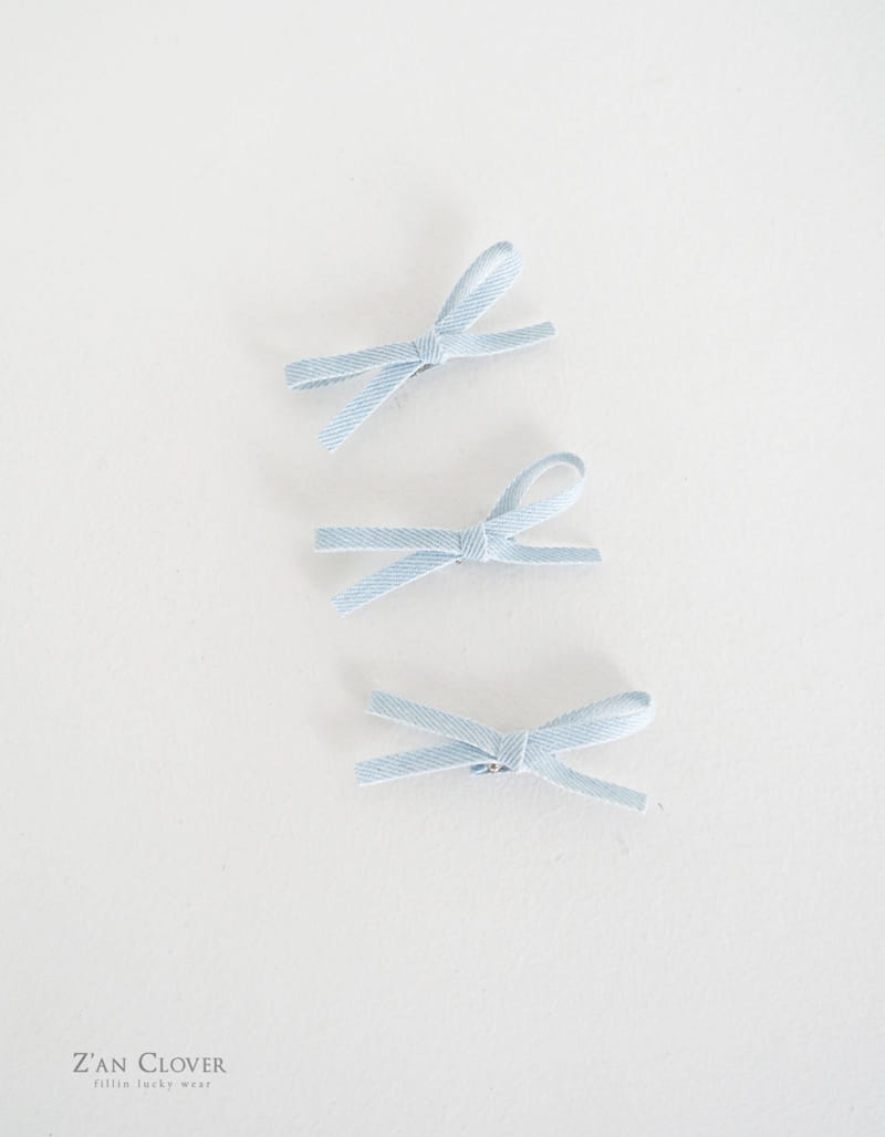 Zan Clover - Korean Children Fashion - #fashionkids - Denim Ribbon Pin Set - 3