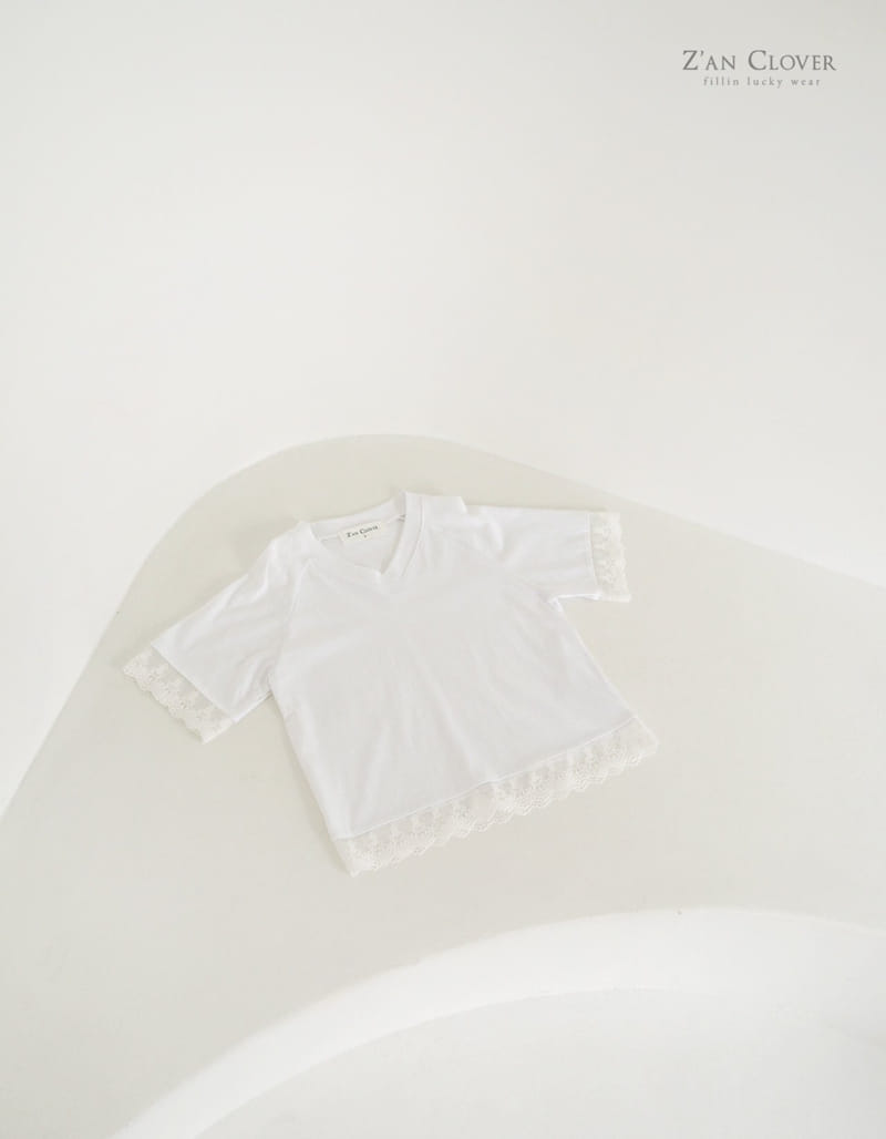 Zan Clover - Korean Children Fashion - #fashionkids - Lace Long Tee - 3