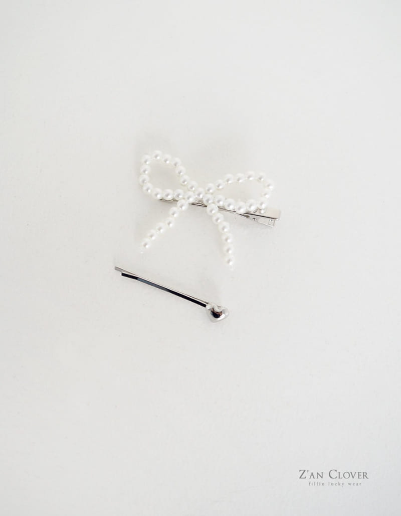 Zan Clover - Korean Children Fashion - #kidsshorts - Pearl Ribbon Pin Set - 6