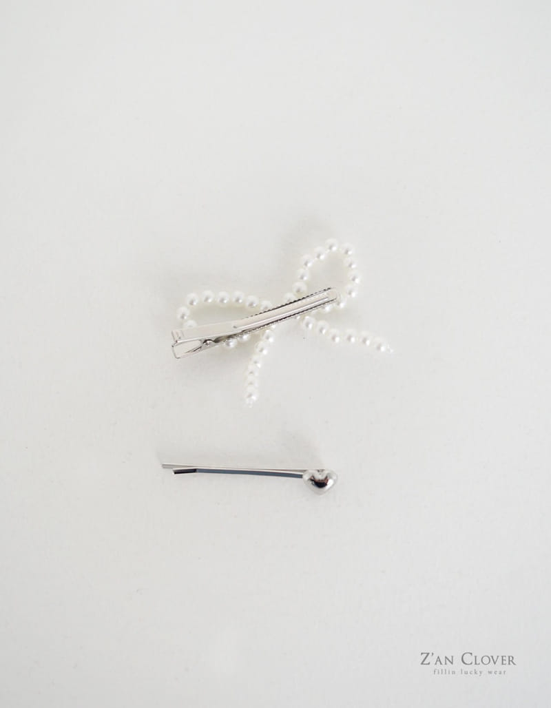 Zan Clover - Korean Children Fashion - #kidzfashiontrend - Pearl Ribbon Pin Set - 8