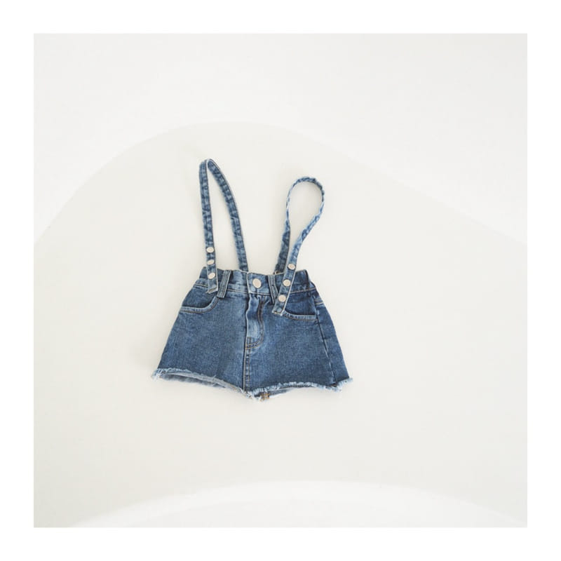 Zan Clover - Korean Children Fashion - #littlefashionista - Denim Suspenders Skirt