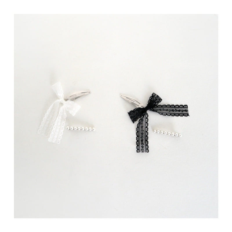 Zan Clover - Korean Children Fashion - #magicofchildhood - Lace Ribbon Pin Set