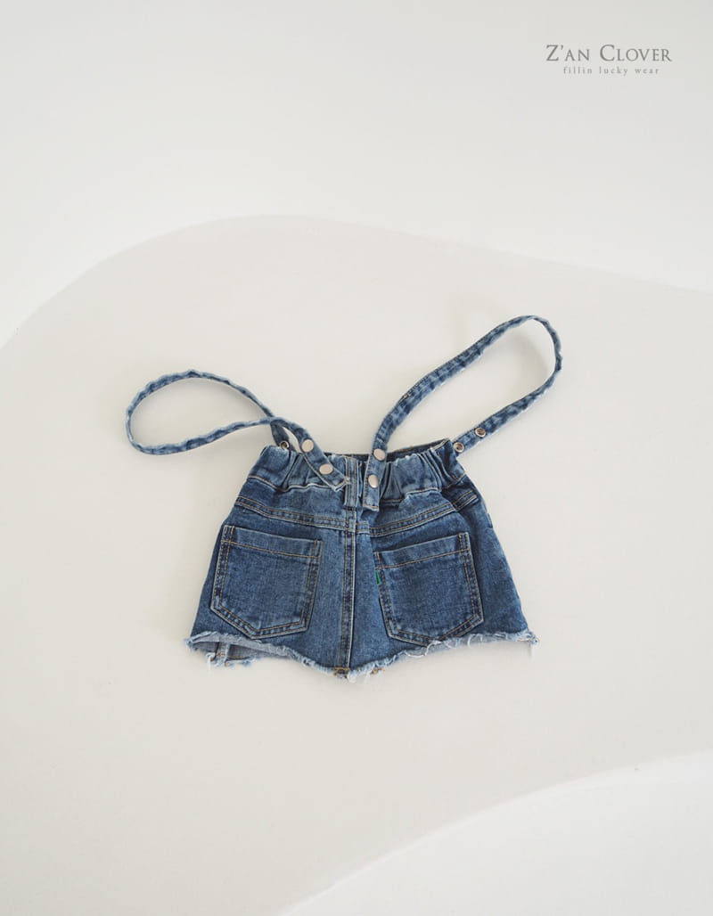 Zan Clover - Korean Children Fashion - #minifashionista - Denim Suspenders Skirt - 4