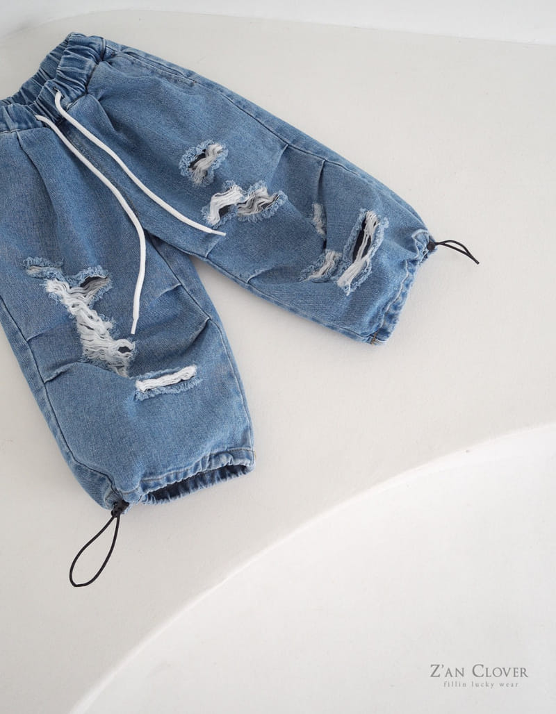 Zan Clover - Korean Children Fashion - #toddlerclothing - Vintage Balloon Denim Pants - 4