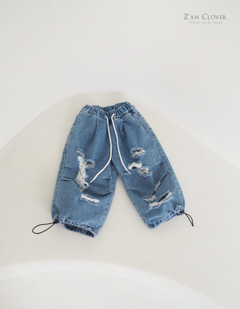 Zan Clover - Korean Children Fashion - #todddlerfashion - Vintage Balloon Denim Pants - 2