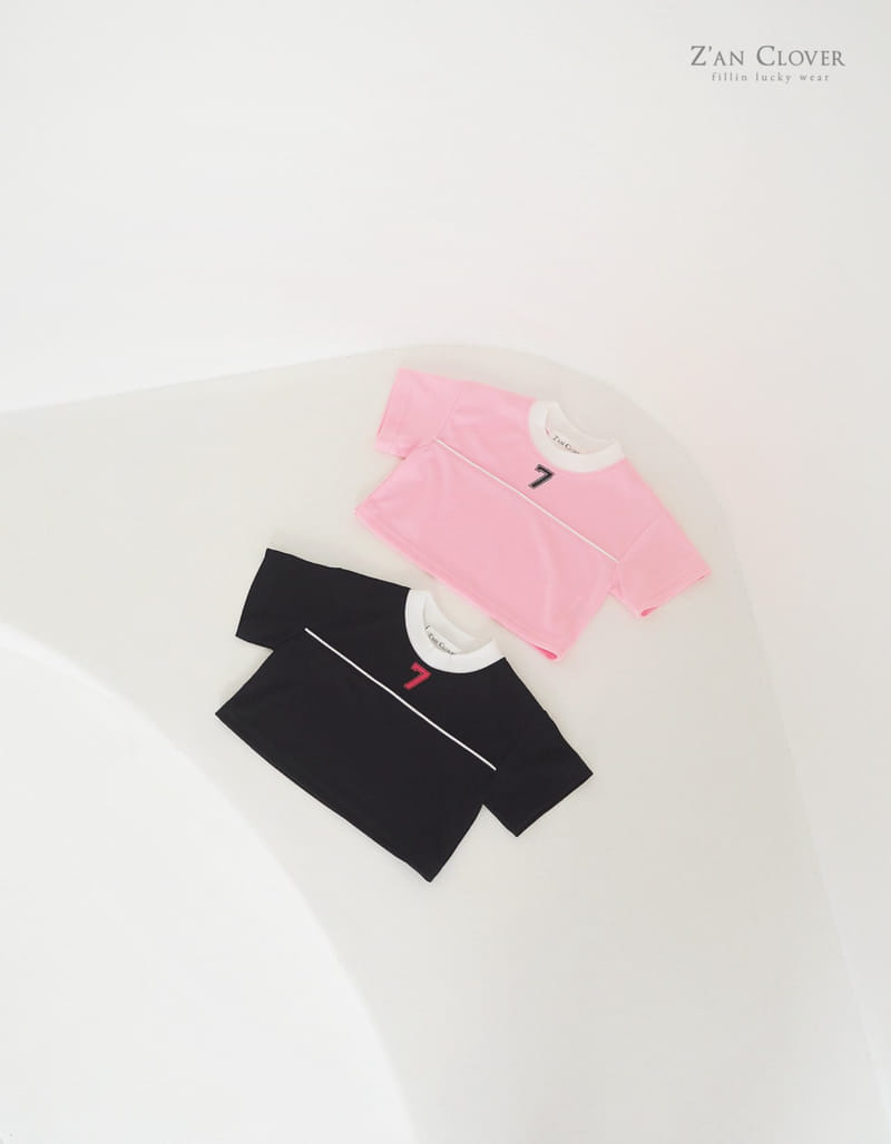 Zan Clover - Korean Children Fashion - #todddlerfashion - Seven Crop Tee - 2