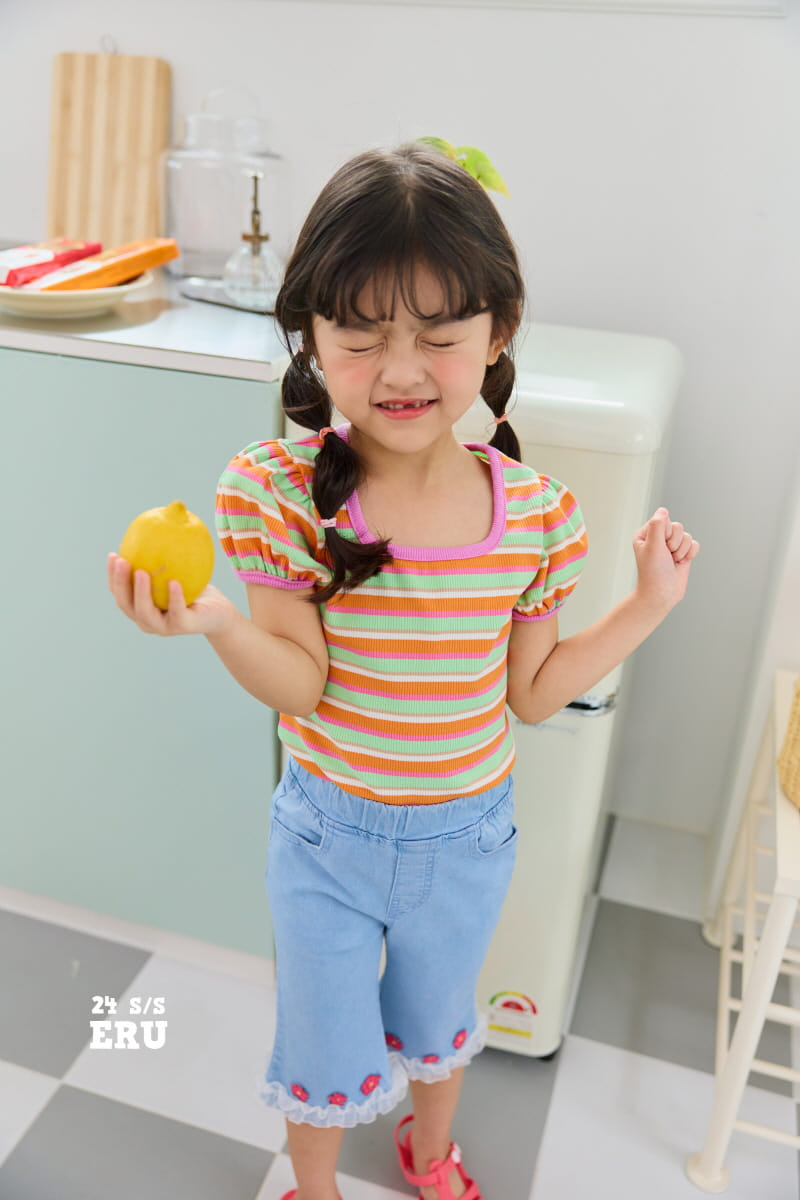 e.ru - Korean Children Fashion - #minifashionista - Flower Span Cropped Shorts - 4