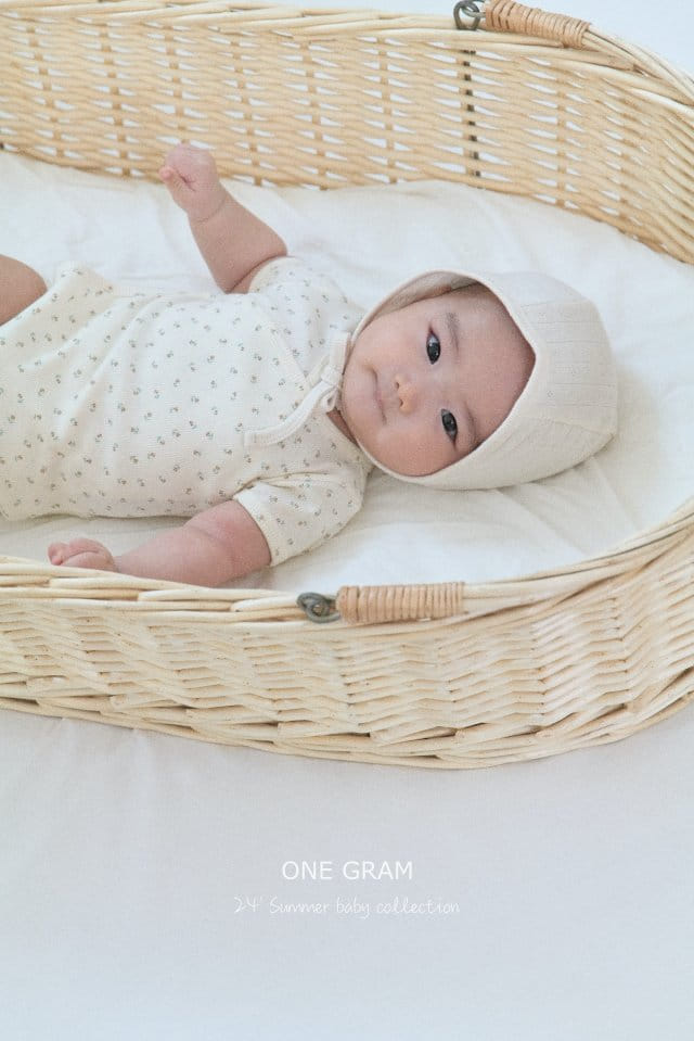 1 Gram - Korean Baby Fashion - #babylifestyle - Helen Body Suit & Small Flower Bonnet  - 8