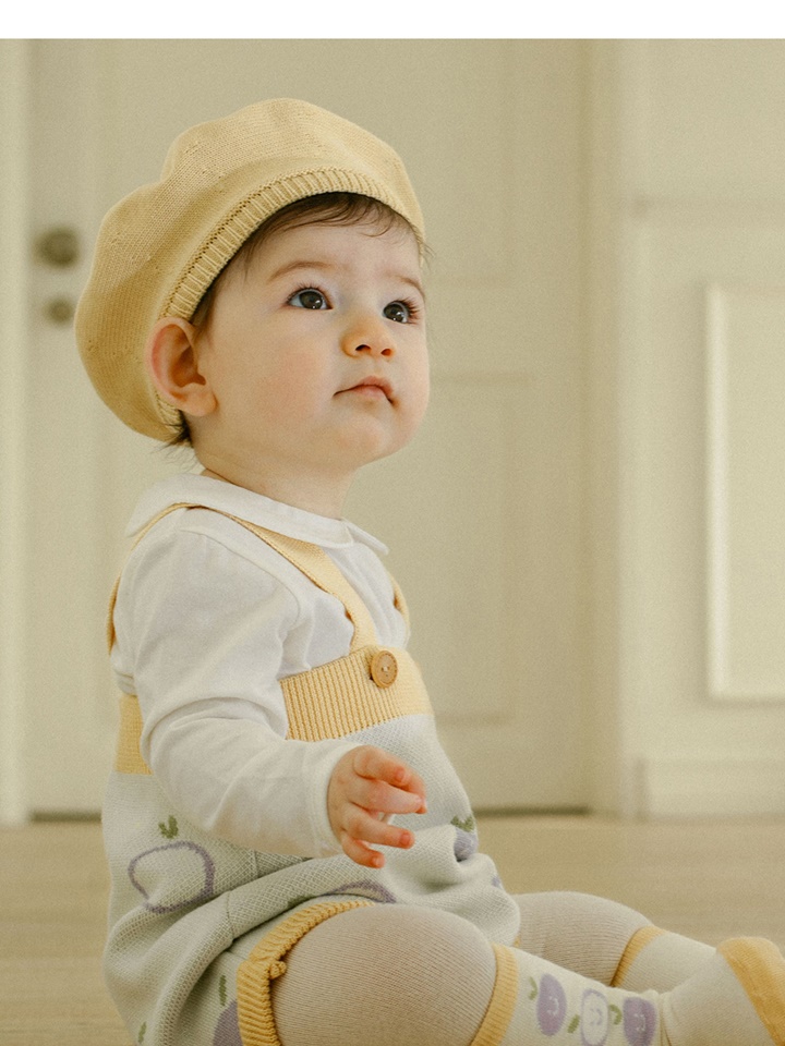 Purple Berry Knit Baby Overalls
