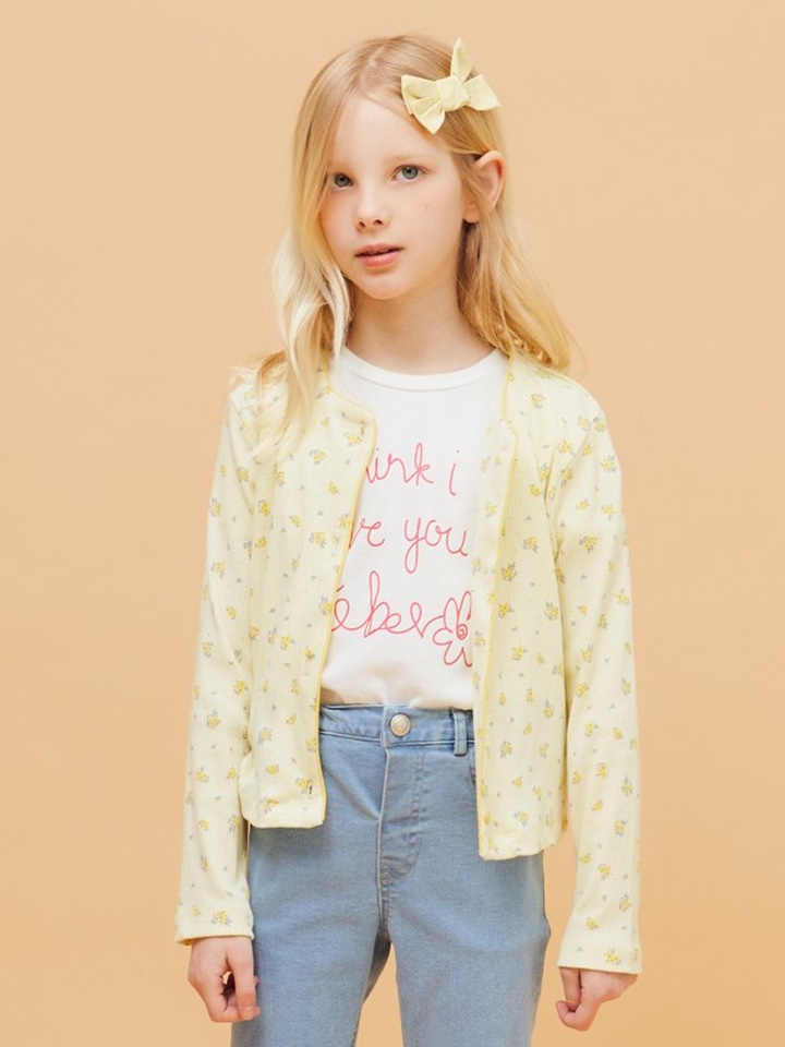 Rib Floral Cardigan