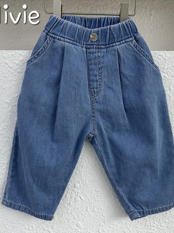 Wrinkle Denim Cropped Shorts