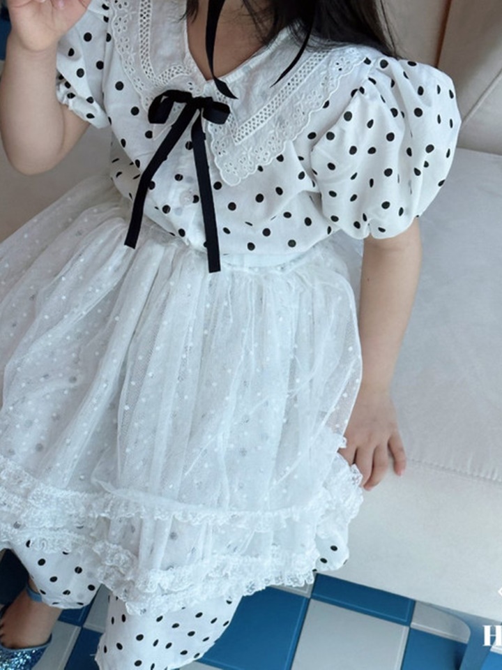 Dot Mesh Kan Kan Skirt