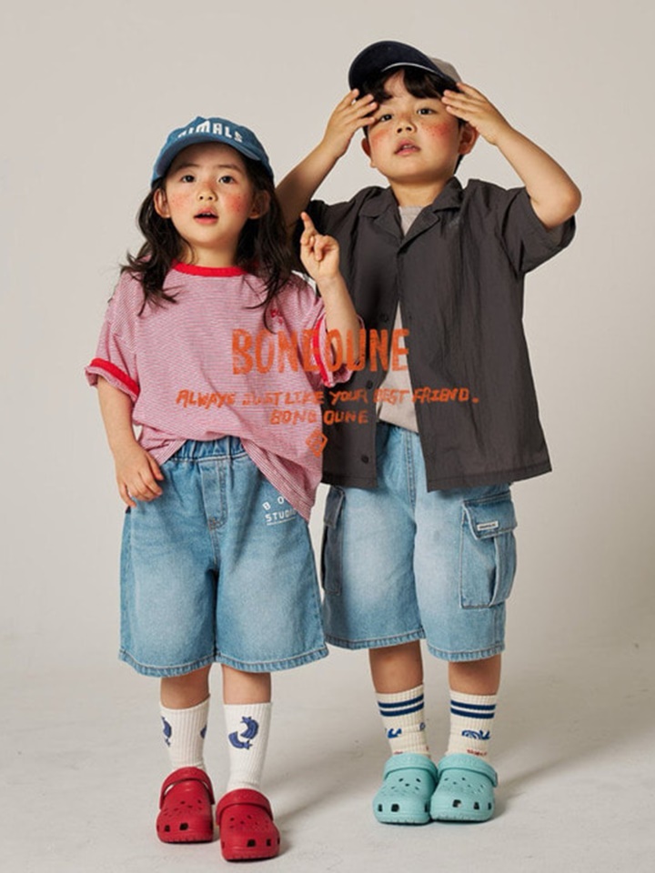 Double Cargo Denim Shorts