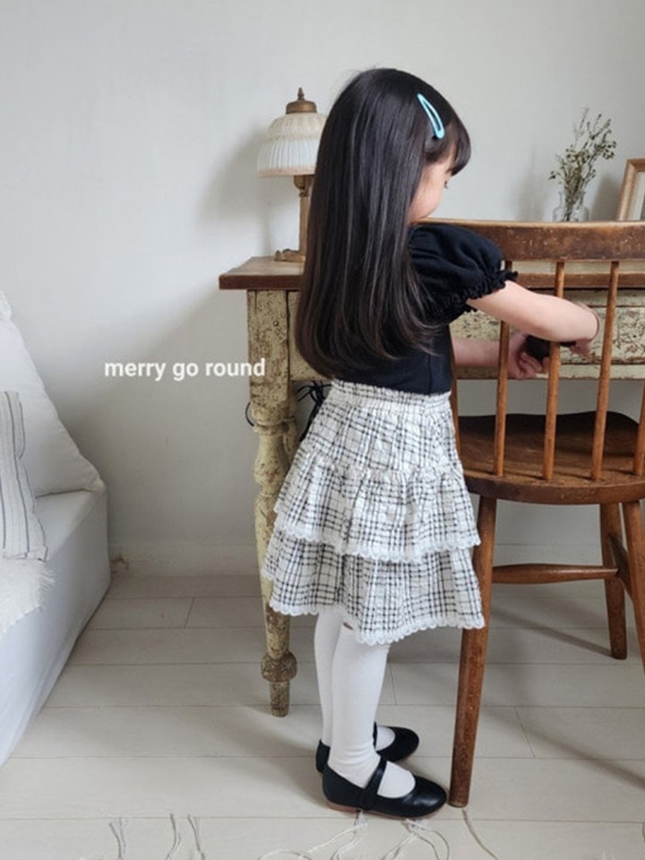 Check Lace Skirt