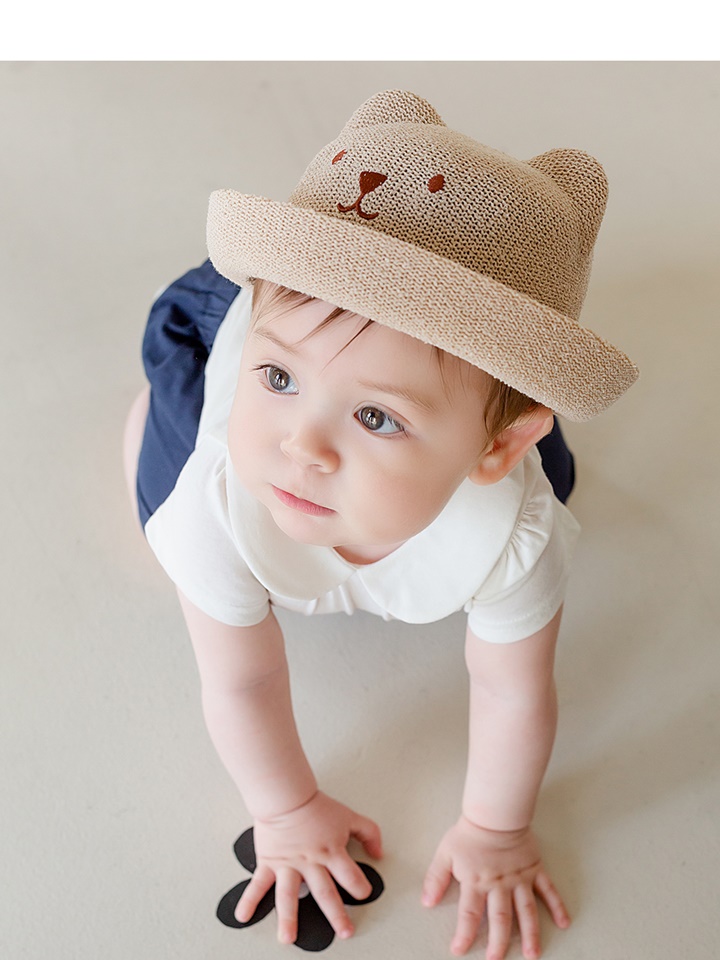 Johnny Bear Baby Straw Hat