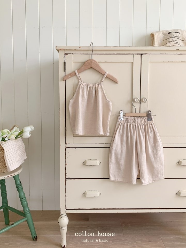 String Sleeveless Top Bottom Set