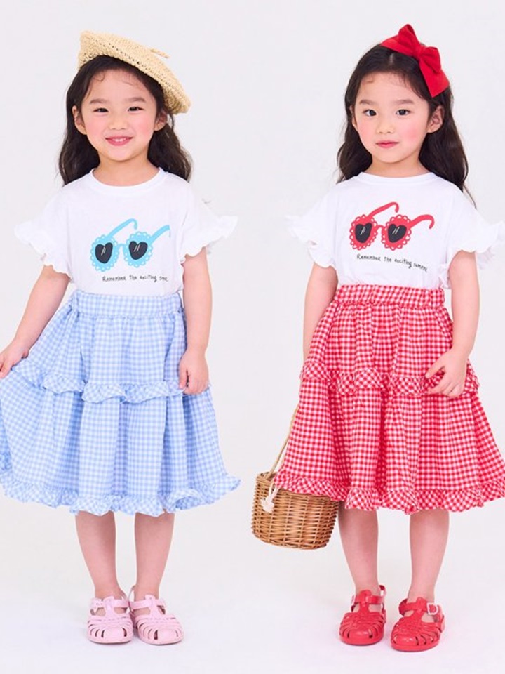 Sunglasses Skirt Top Bottom Set