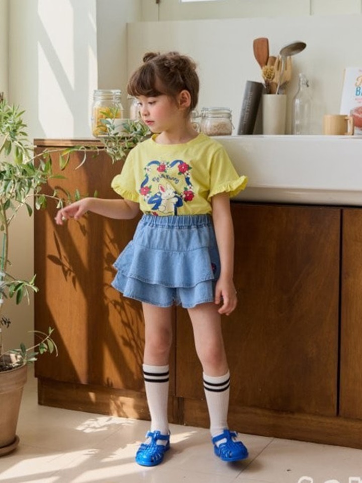 Denim Flare Skirt Pants