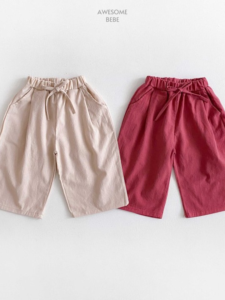 String Wide Cropped Shorts