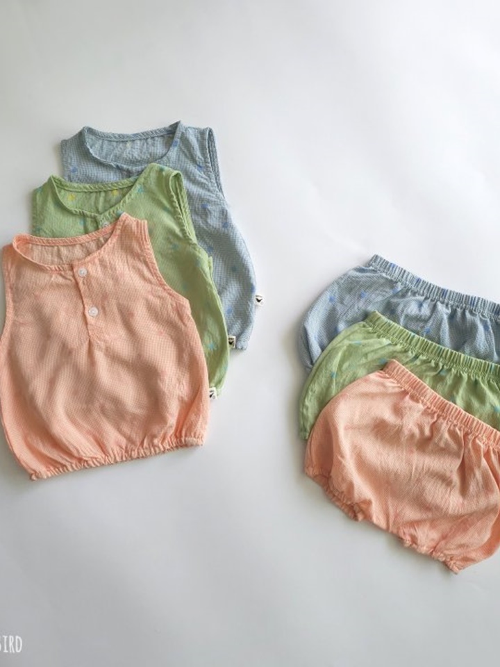 Check Bloomers Top Bottom Set