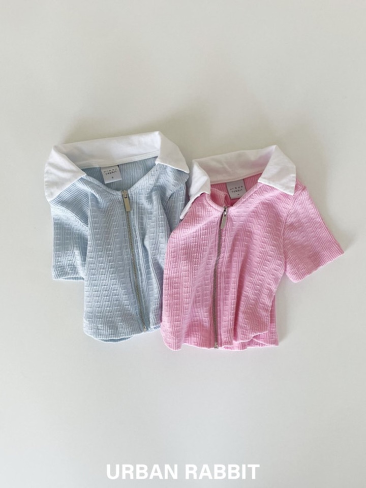 V Neck Collar Zip Up